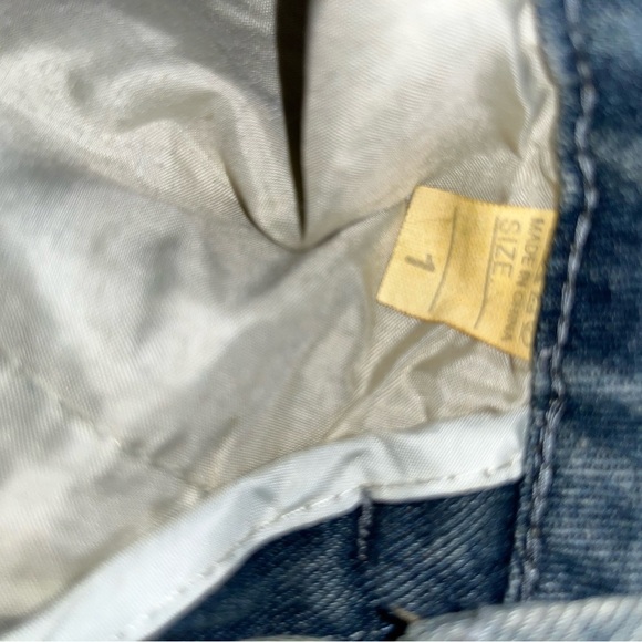 Denim Fringe Skirt with Brown Accents - Picture 7 of 8